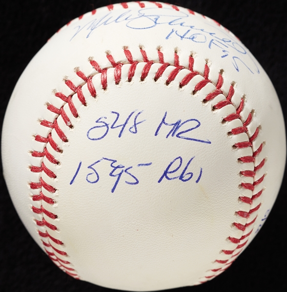 Mike Schmidt Signed OML STAT Baseball with Multiple Inscriptions (5/20) (MLB) (Fanatics)