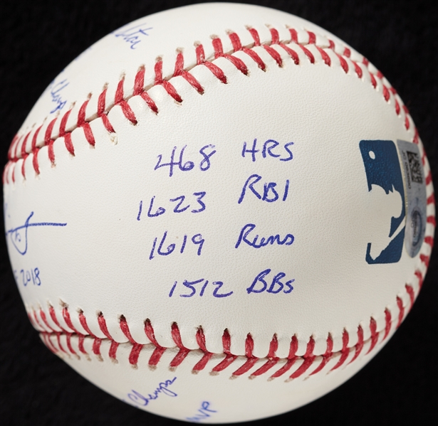 Chipper Jones Signed OML STAT Baseball with Multiple Inscriptions (2/18) (MLB) (Fanatics)