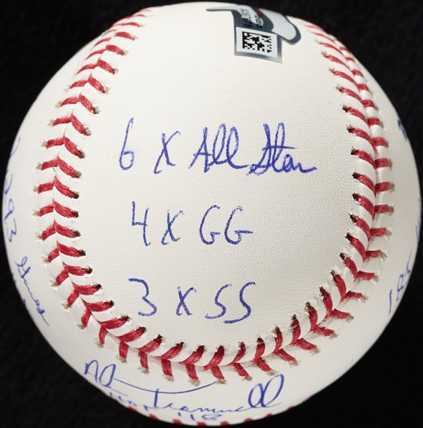 Alan Trammell Signed OML STAT Baseball with Multiple Inscriptions (3/18) (MLB) (Fanatics)