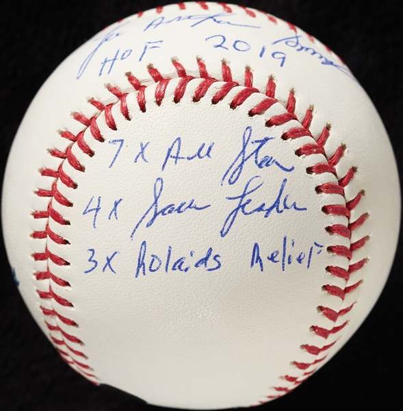 Lee Smith Signed OML STAT Baseball with Multiple Inscriptions (3/8) (Tri-Star) (BAS)