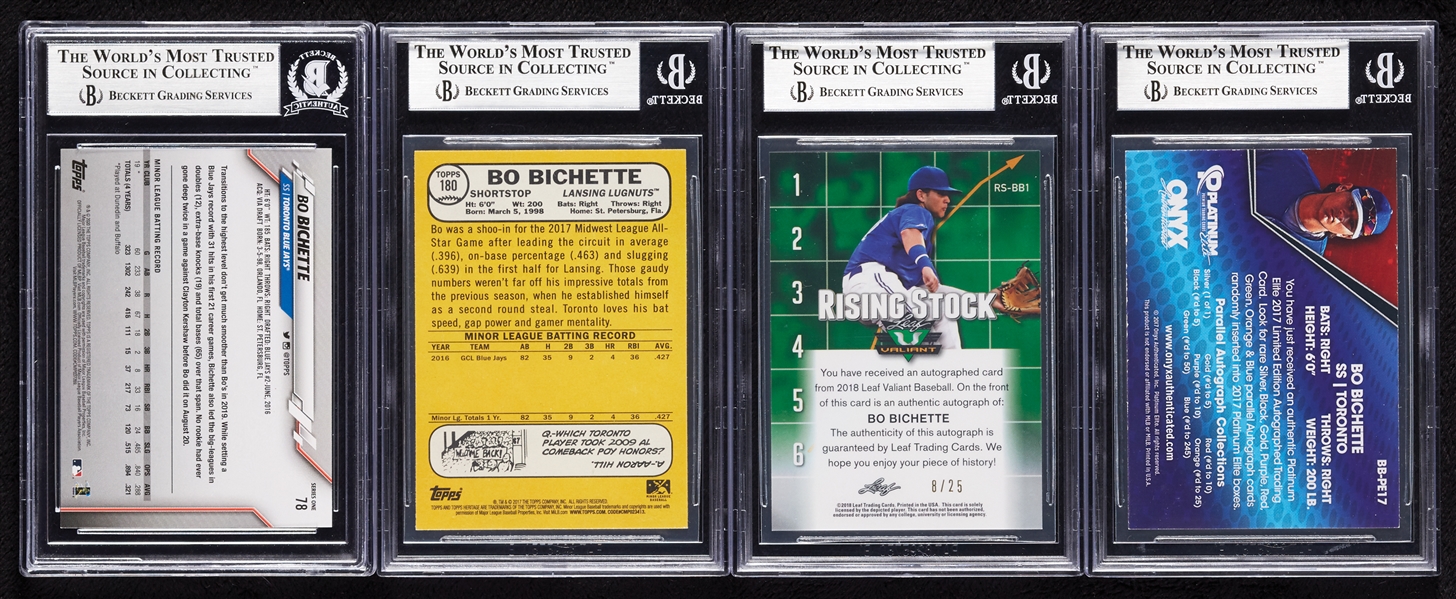 Bo Bichette Signed Group with 2017 Topps Heritage Minors RC (BAS) (4)