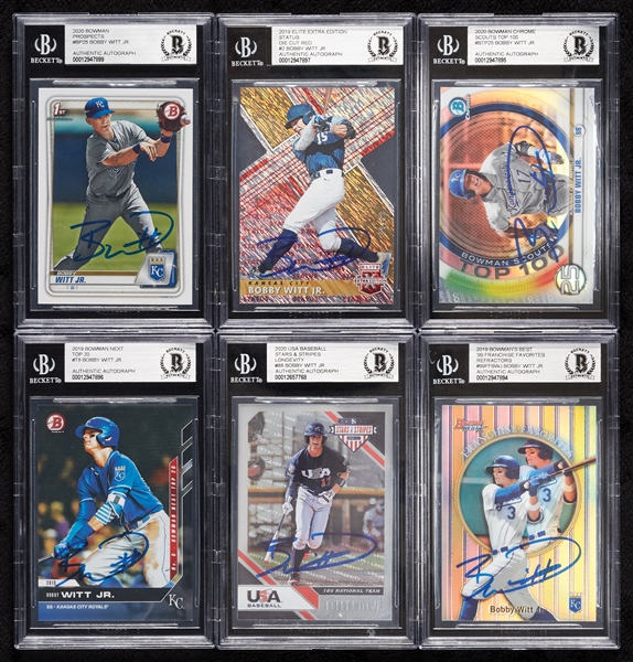 Bobby Witt Jr. Signed RC Group with 2020 Bowman Prospects (BAS) (6)