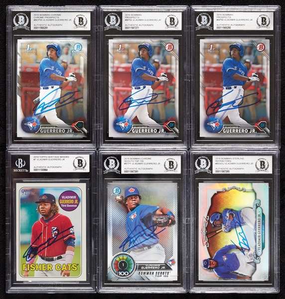 Vladimir Guerrero Jr. Signed RC Group with 2016 Bowman Prospects (BAS) (6)