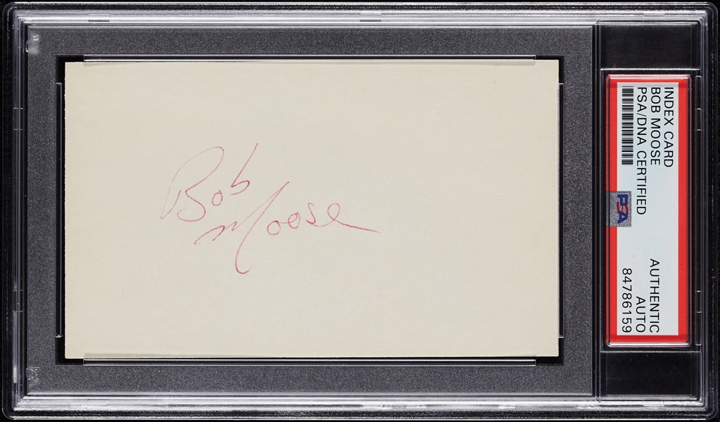 Bob Moose Signed 3x5 Index Card (PSA/DNA)