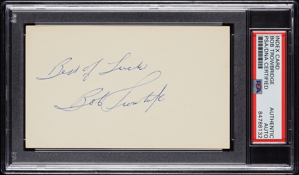 Bob Trowbridge Signed 3x5 Index Card (PSA/DNA)