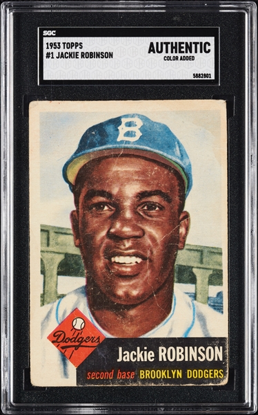 1953 Topps Jackie Robinson No. 1 SGC Authentic