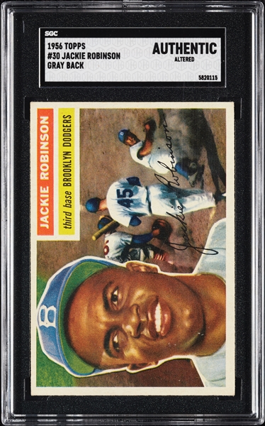 1956 Topps Jackie Robinson No. 30 SGC Authentic