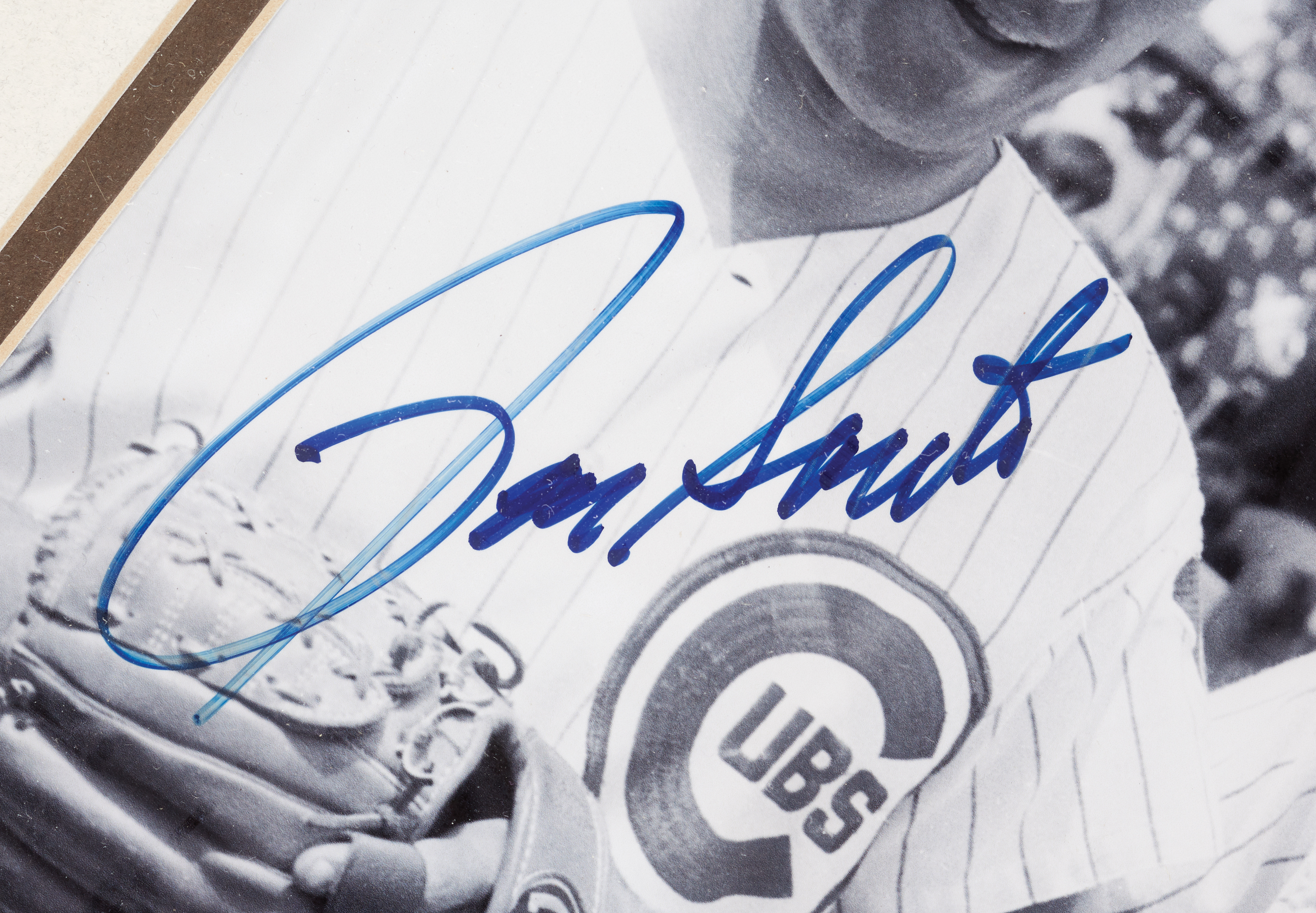Ernie Banks Signed 32x36 Custom Framed Cut Display Inscribed Chi