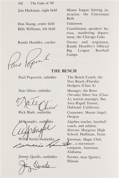 The Cubs of '69 Multi-Signed Book with (24) Signatures (BAS)