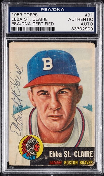Ebba St. Claire Signed 1953 Topps No. 91 (PSA/DNA)