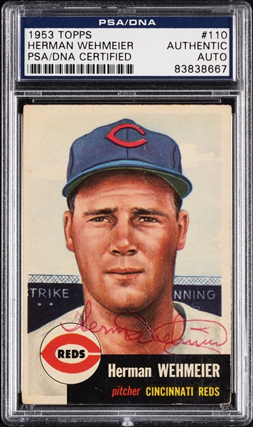 Herman Wehmeier Signed 1953 Topps No. 110 (PSA/DNA)