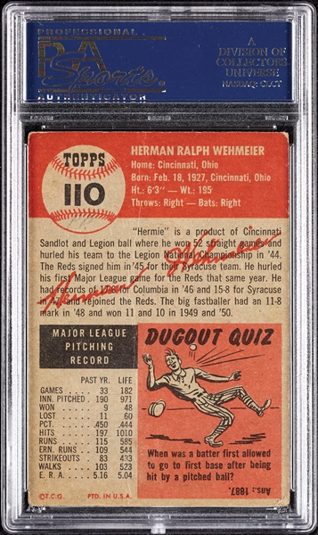 Herman Wehmeier Signed 1953 Topps No. 110 (PSA/DNA)