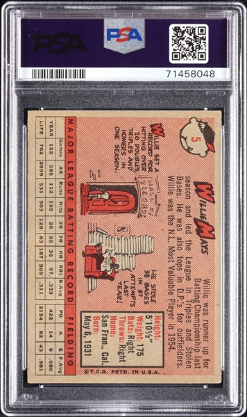 1958 Topps Willie Mays No. 5 PSA 3