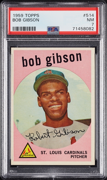 1959 Topps Bob Gibson RC No. 514 PSA 7