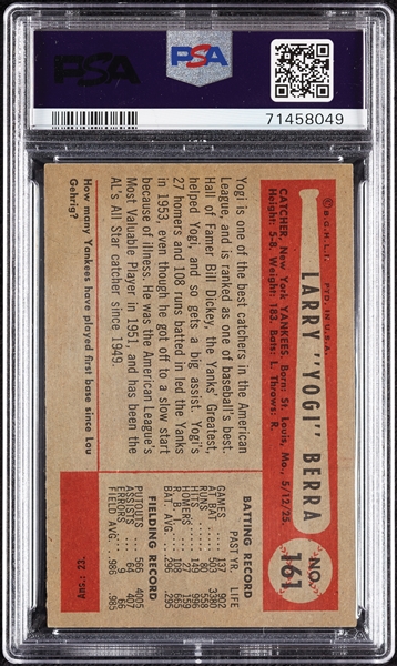 1954 Bowman Yogi Berra No. 161 PSA 5