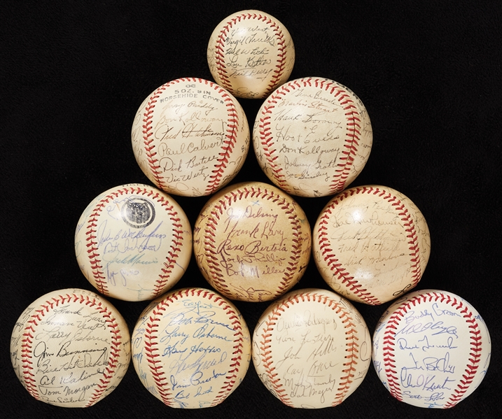 1949-1994 Detroit Tigers Team-Signed Baseball Group (10)