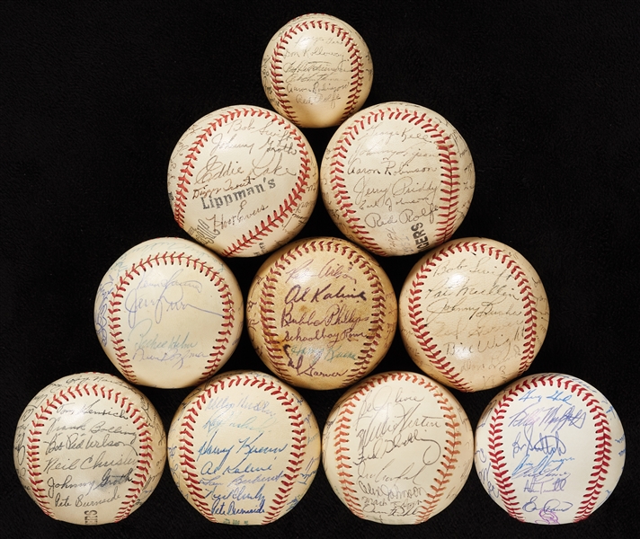 1949-1994 Detroit Tigers Team-Signed Baseball Group (10)