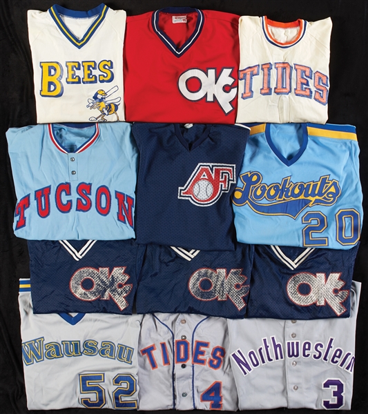 Large Lot of Game-Worn Minor-League Jerseys (12)