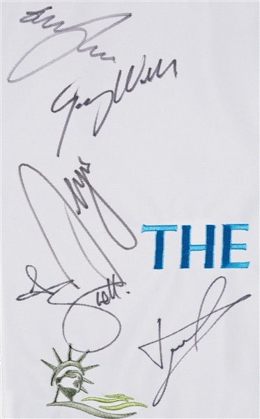 Adam Scott, Graeme McDowell, Luke Donald, Sergio Garcia & Gary Woodland Signed Flag (PSA/DNA)