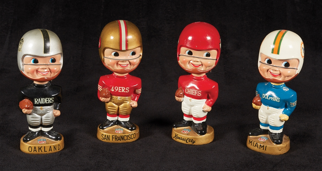 1968 Bobbin Heads Doll With Official Boxes From Dolphins, Raiders, Chiefs and 49ers (4)