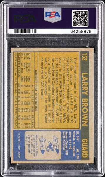 1971 Topps Larry Brown RC No. 152 PSA 8