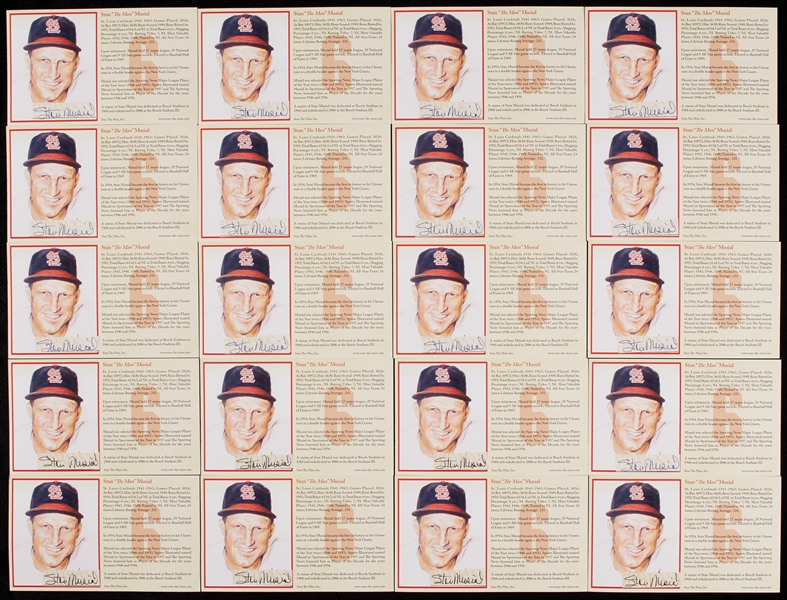 Stan Musial Signed 4x6 Stan the Man Cards (20)