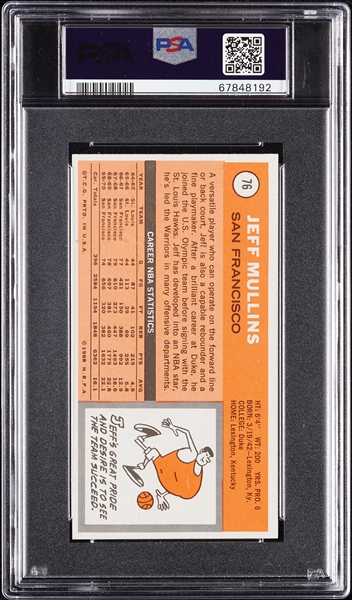 1970 Topps Jeff Mullins No. 76 PSA 9 (Only 3 Graded Higher!)