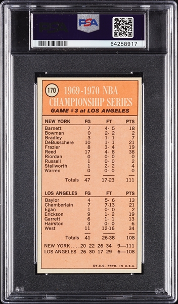 1970 Topps Dave DeBusschere Playoff Game 3 No. 170 PSA 9 (Highest Graded!)