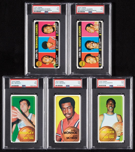 1970 Topps PSA 7 Graded Group with Rebound & Assist Leaders, HOFers (11)