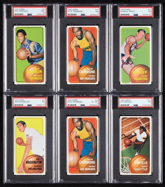 1970 Topps PSA 7 Graded Group with Rebound & Assist Leaders, HOFers (11)