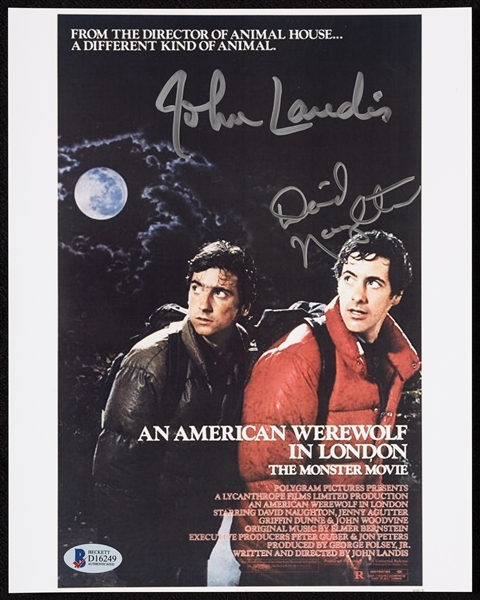 John Landis & David Naughton Signed 8x10 An American Werewolf in London Photo (BAS)