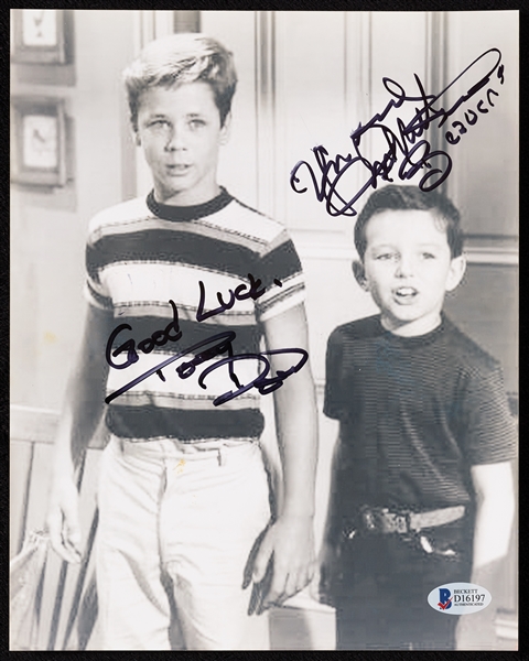 Jerry Mathers & Tony Dow Signed 8x10 Leave it to Beaver Photo (BAS)