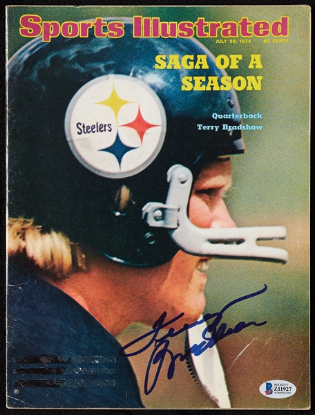 Terry Bradshaw Signed Sports Illustrated Magazine (1974) (BAS)