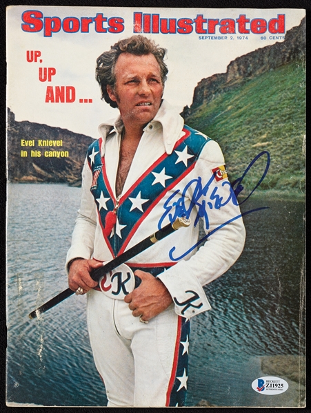 Evel Knievel Signed Sports Illustrated Magazine (1974) (BAS)