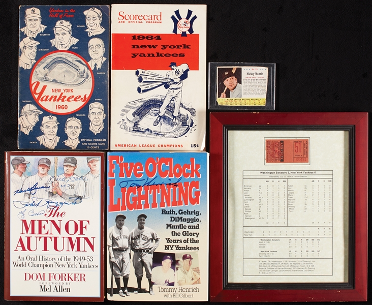 1960s New York Yankees Artifacts, Many Signed, Including Mantle (6) (BAS)