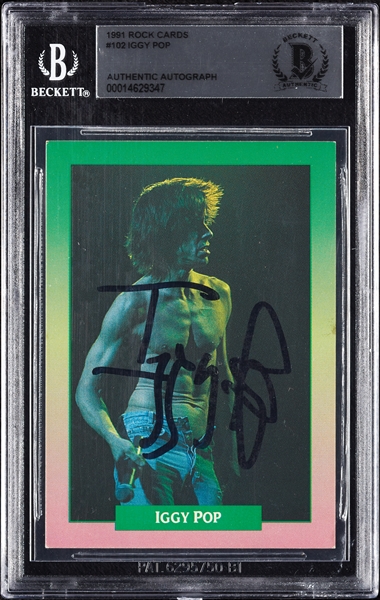 Iggy Pop Signed 1991 Rock Cards No. 101 (BAS)