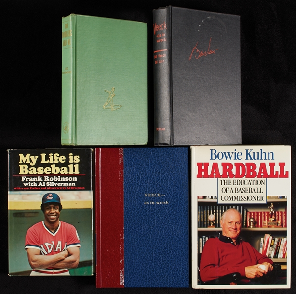Signed Hardcover Books Group with Durocher, Veeck, Kuhn (10)
