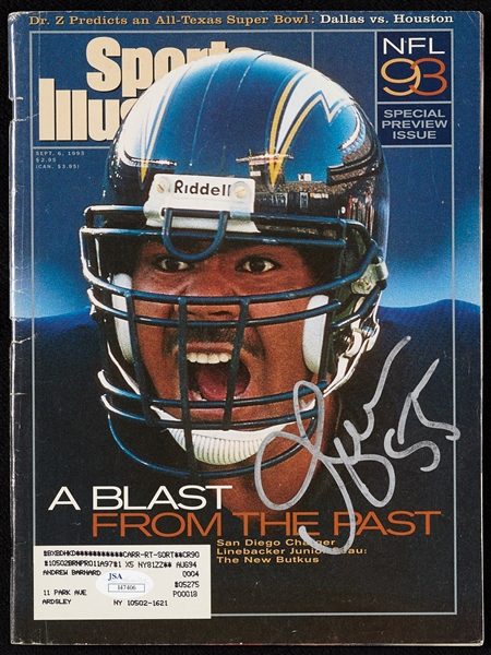 Junior Seau Signed Sports Illustrated Magazine (1993) (JSA)