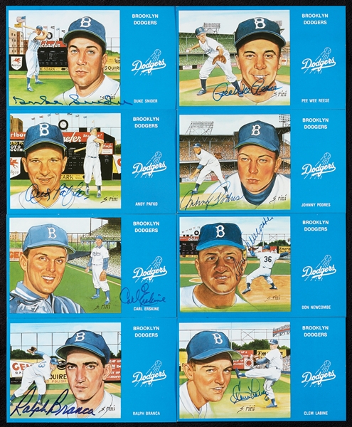 Brooklyn Dodgers Signed 1988 Susan Rini Postcards Group (14)