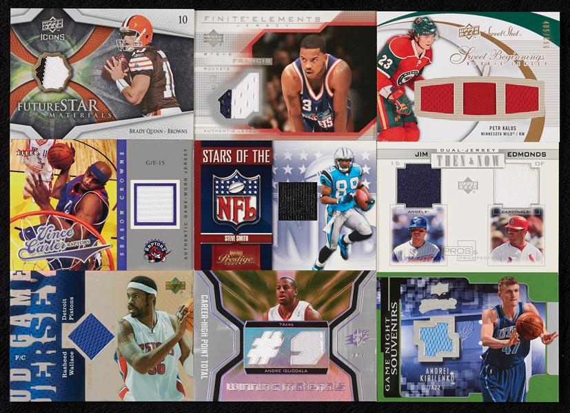 Multi-Sport Game-Used Jersey Insert Hoard with Vince Carter, Duncan, Nash (400+)