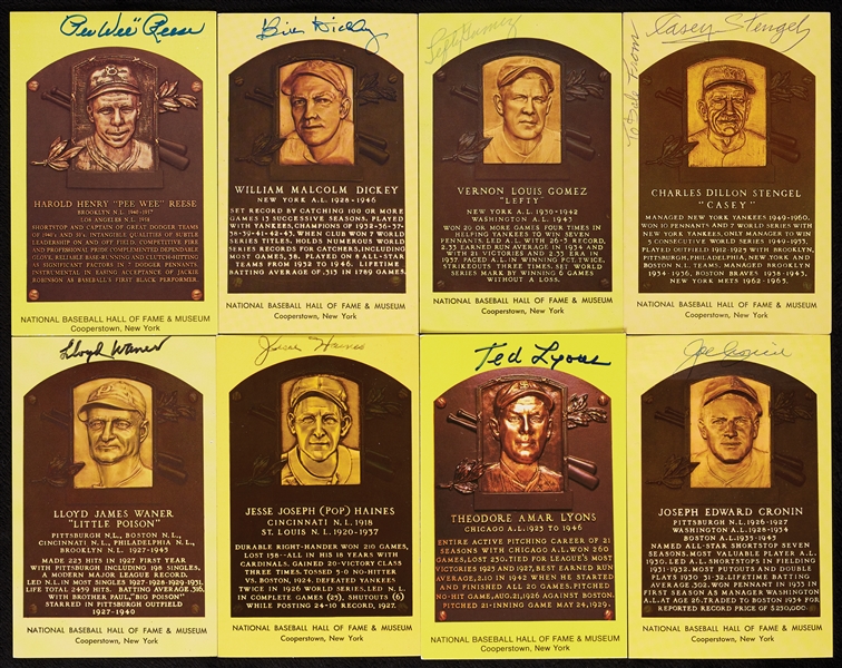 Signed Yellow HOF Plaque Postcards Group (29)