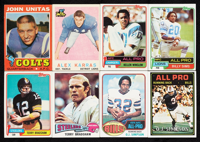 1959-85 Mostly Topps Football Group, 160 HOFers (1,335)