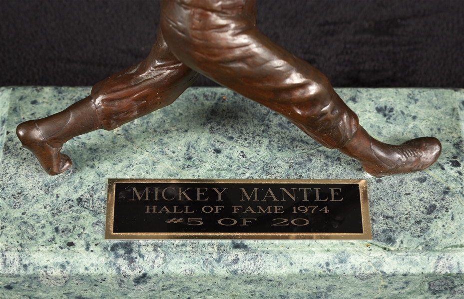 Mickey Mantle Bronze Figure and Uniformed Doll (2)
