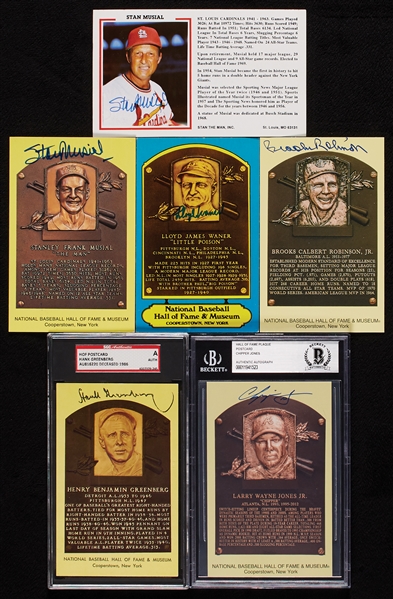 HOFer Signed HOF Plaques, Cuts, Photo Group with Greenberg, Sisler, Wheat (BAS) (PSA/DNA) (15)
