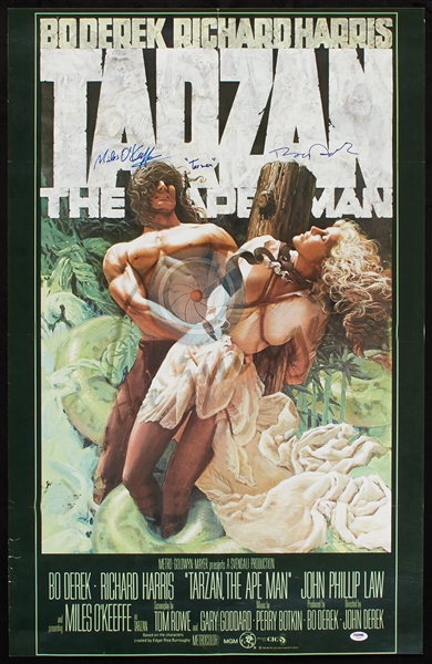 Miles O'Keeffe & Bo Derek Signed Tarzan Movie Poster (PSA/DNA)