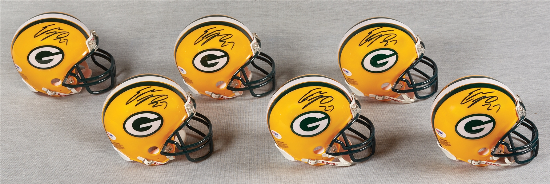 Eddie Lacy Signed Packers Mini-Helmets Case (PSA/DNA) (6)