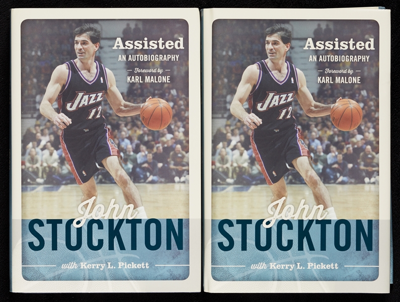 John Stockton Signed Assisted Books Pair (2)