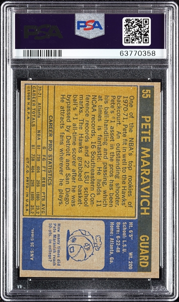 1971 Topps Pete Maravich No. 55 PSA 6