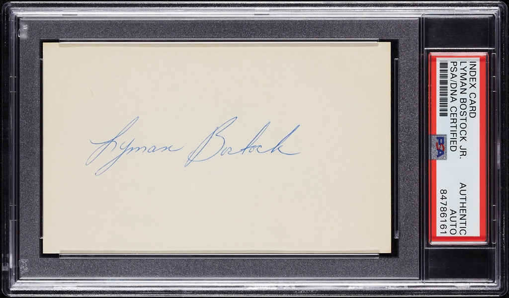 Lyman Bostock Jr. Signed 3x5 Index Card (PSA/DNA)