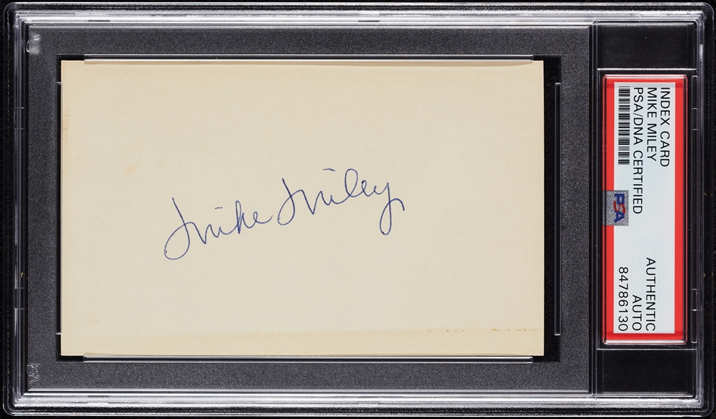 Mike Miley Signed 3x5 Index Card (PSA/DNA)